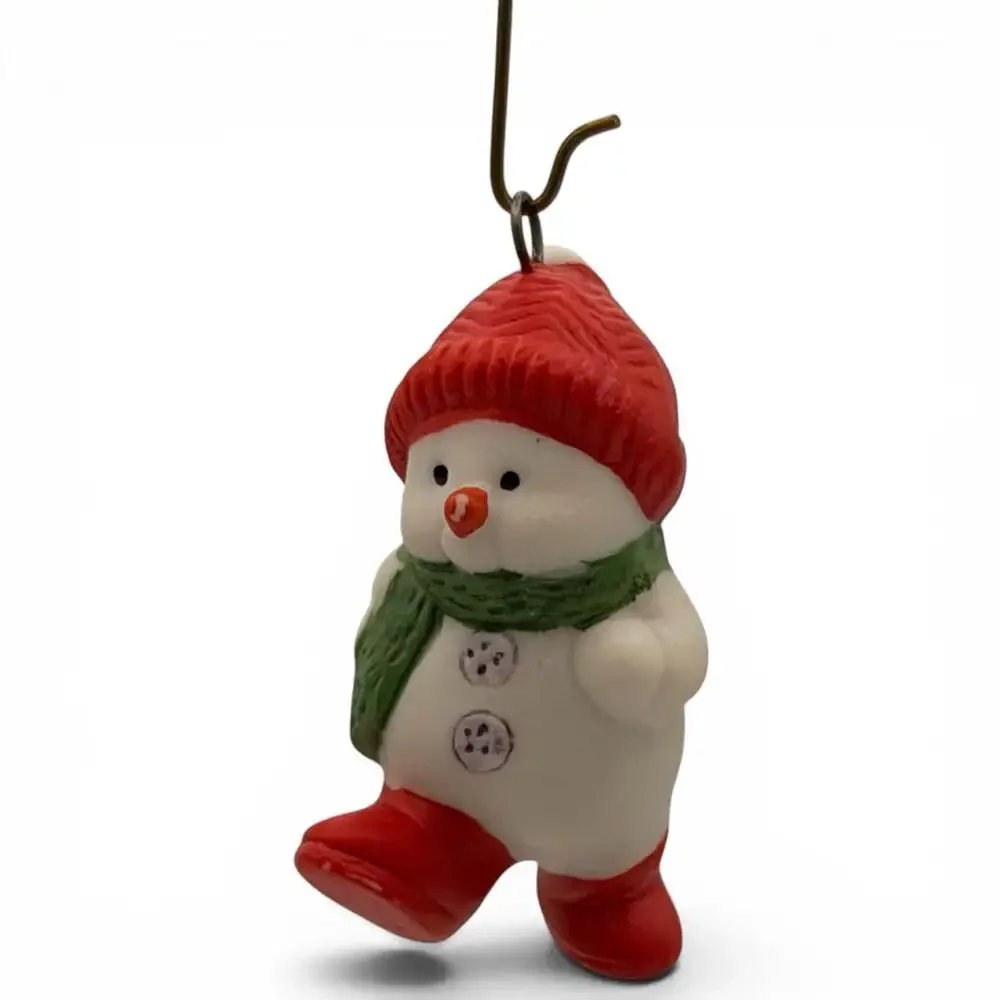 1989 Hallmark Keepsake Strollin' Snowman Miniature Christmas Ornament